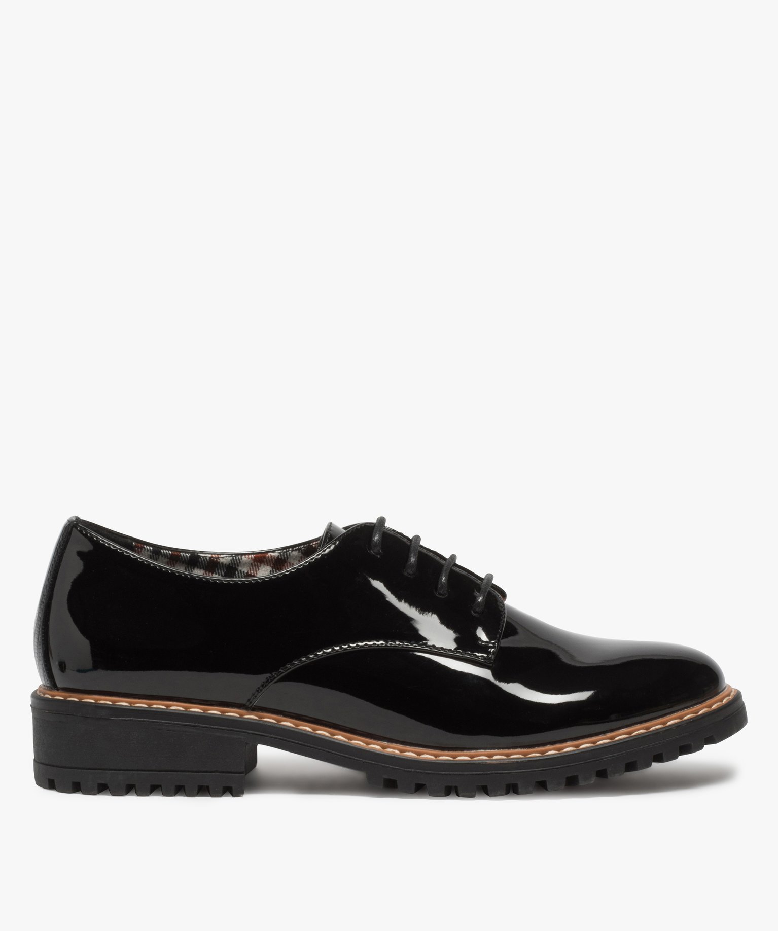 Gemo Chaussures Femmes Gemo chaussures derbies femme unis a semelle crantee noir femme | GÉMO