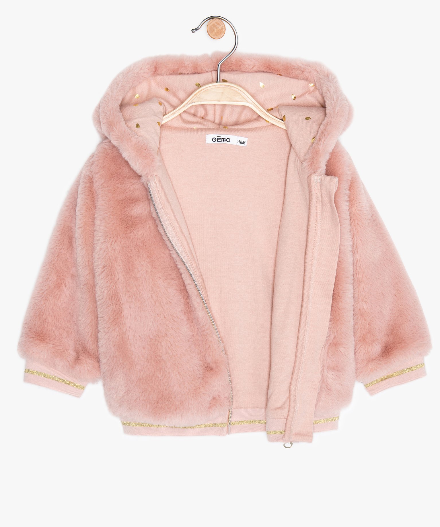 Gemo vetements fille sweat bebe fille zippe a capuche en fourrure ...
