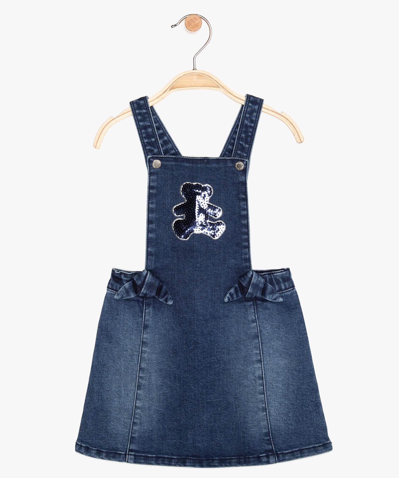 Gemo Vetements Fille Robe Bebe Fille En Jean A Bretelles Lulu Castagnette Bleu Robes Bebe Gemo
