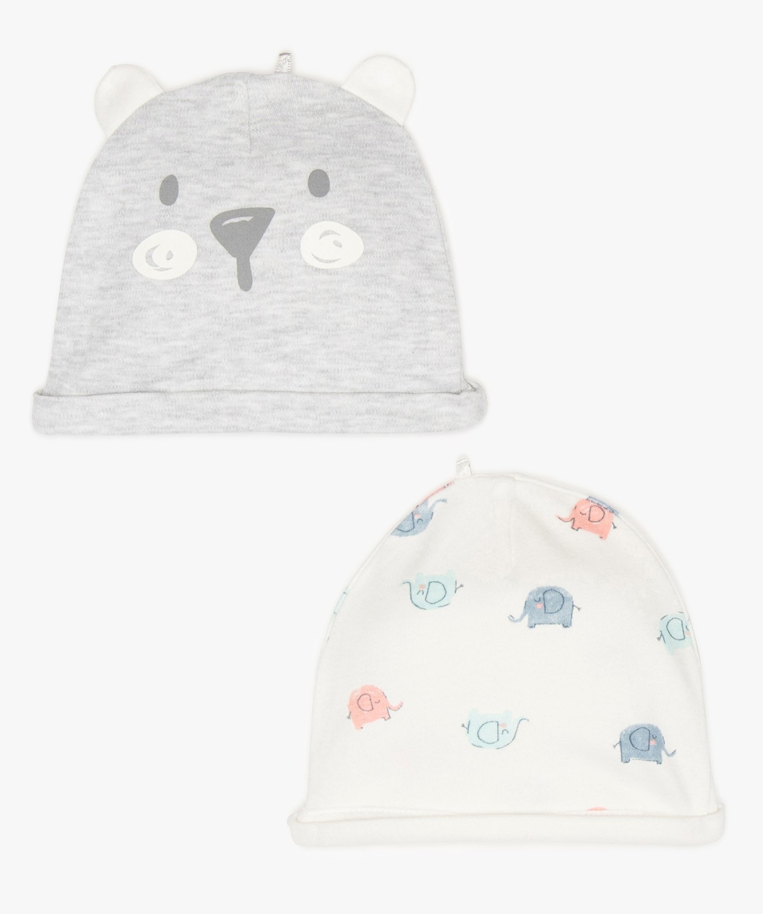 Gemo Accessoires Fille Bonnet De Naissance Mixte En Coton Bio Lot De 2 Multicolore Bebe Gemo