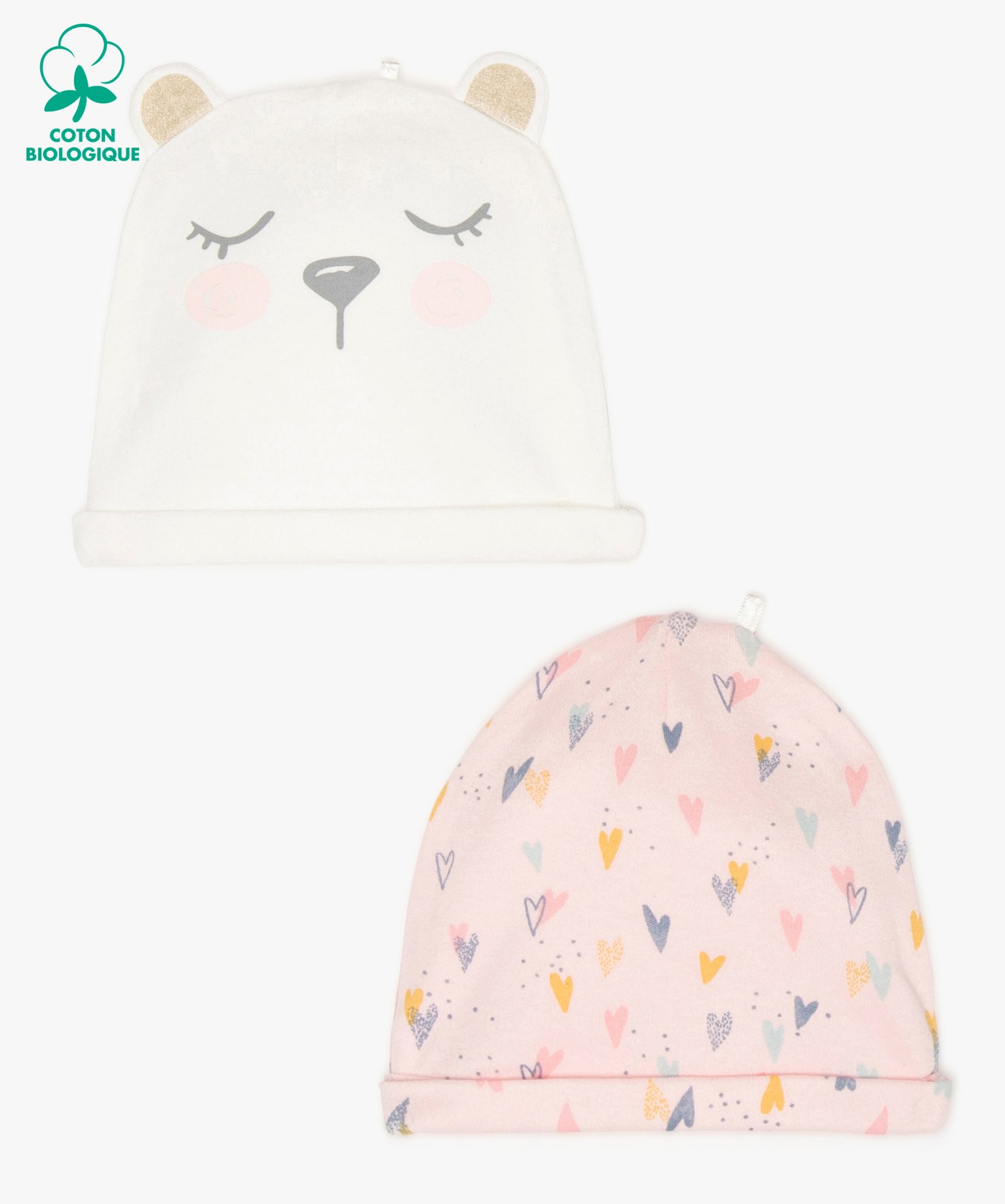 Gemo Accessoires Fille Bonnet De Naissance Fille En Coton Bio Lot De 2 Multicolore Bebe Gemo Gemo Accessoires Fille Bonnet De Naissance Fille En Coton Bio Lot De 2 Multicolore Bebe Gemo