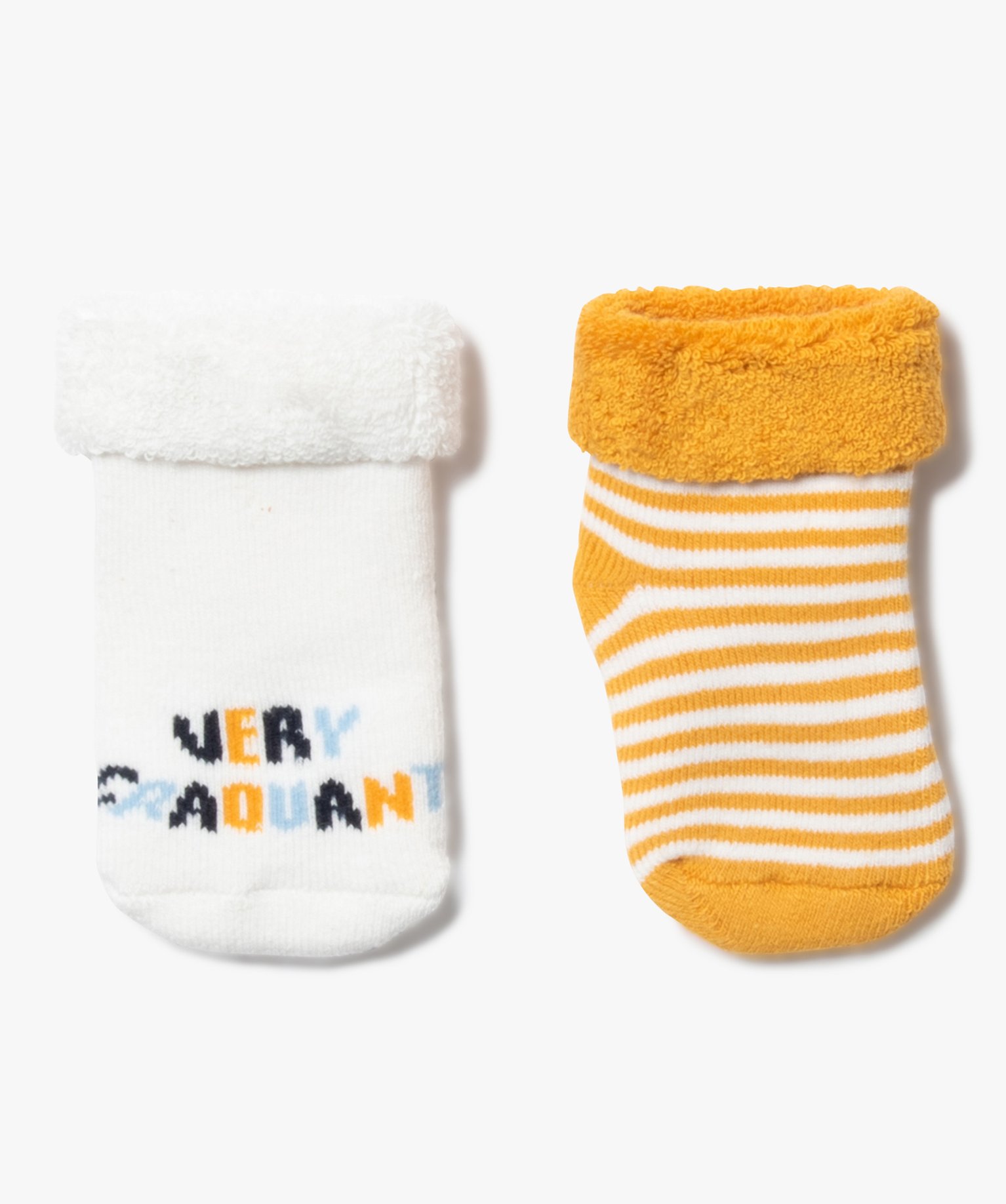 Gemo Vetements Garcon Chaussettes Bebe Garcon En Maille Bouclette Lot De 2 Beige Bebe Gemo