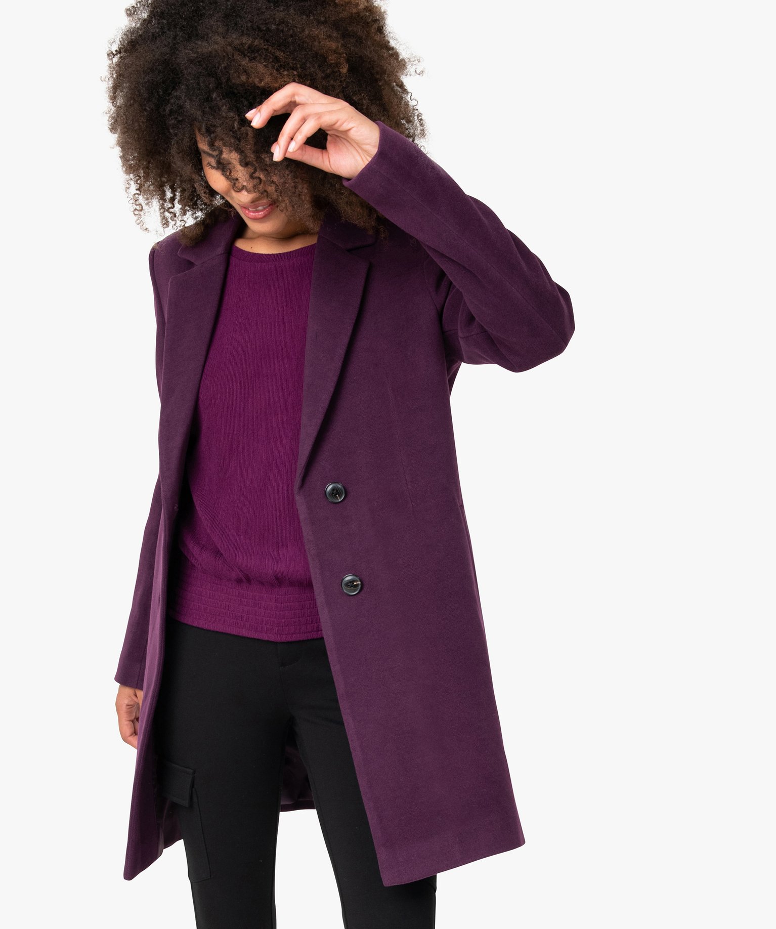 manteau violet femme grande taille