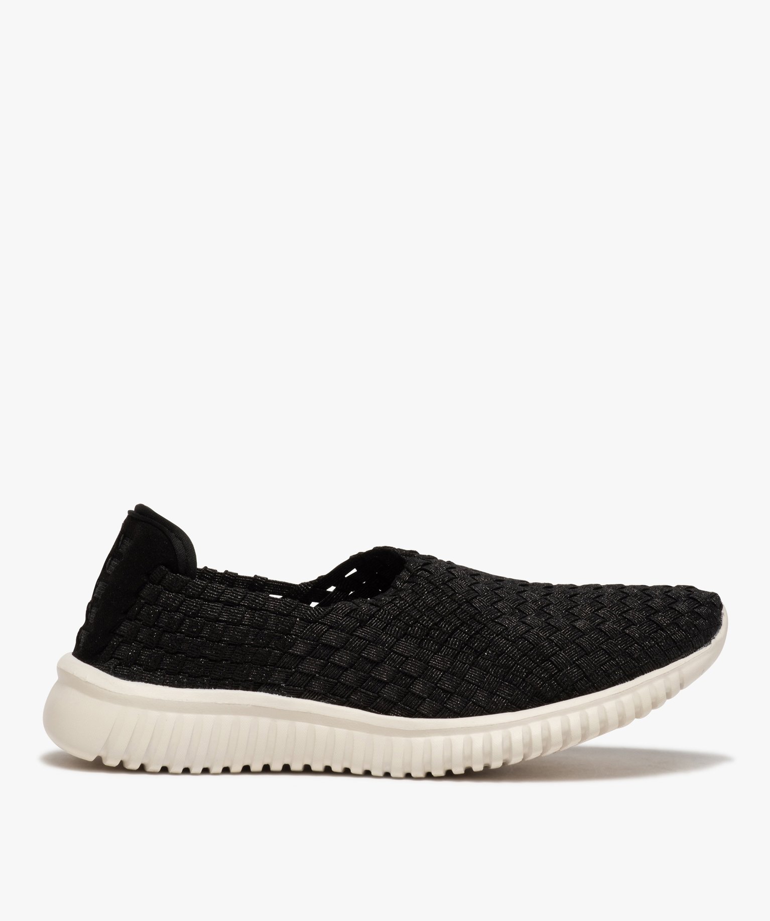 Gemo chaussures baskets femme tressees sans lacets extra legeres noir standard baskets et tennis femme GEMO