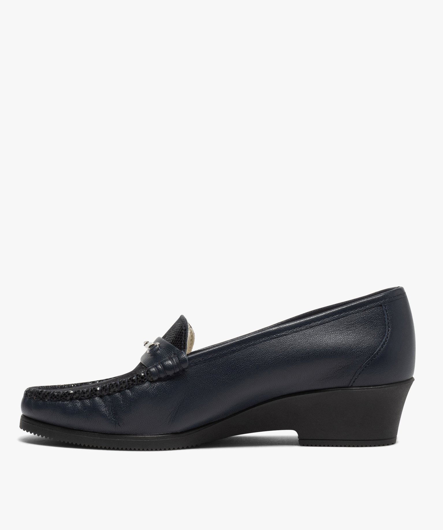 Chaussures Femme Gémo 2022 Gemo chaussures mocassins femme confort dessus cuir verni bleu femme | GÉMO