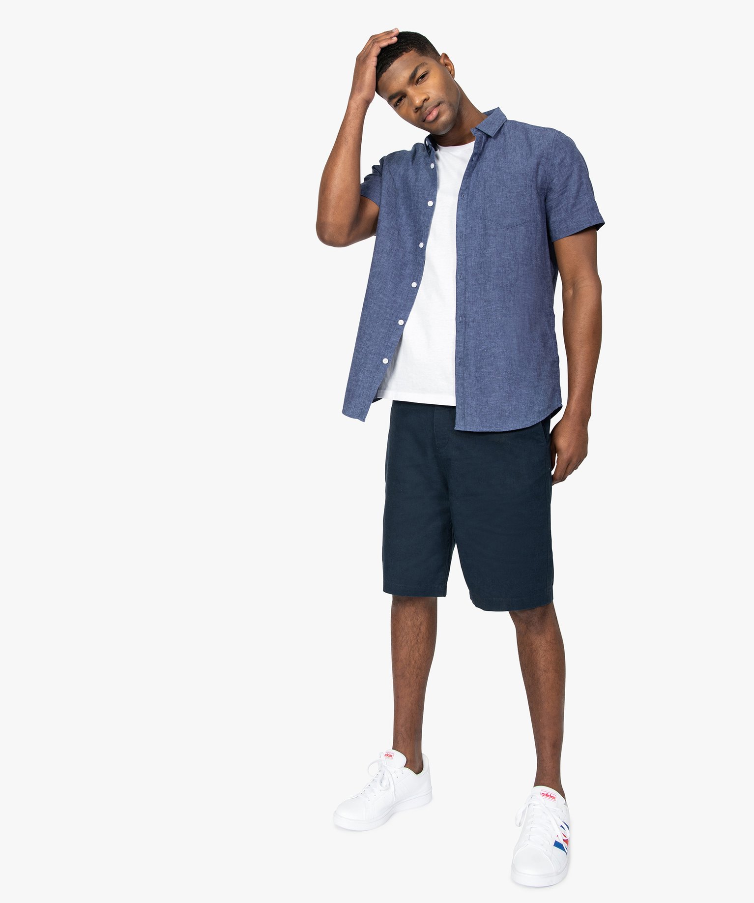 Gemo vetements chemise homme a manches courtes en lin majoritaire