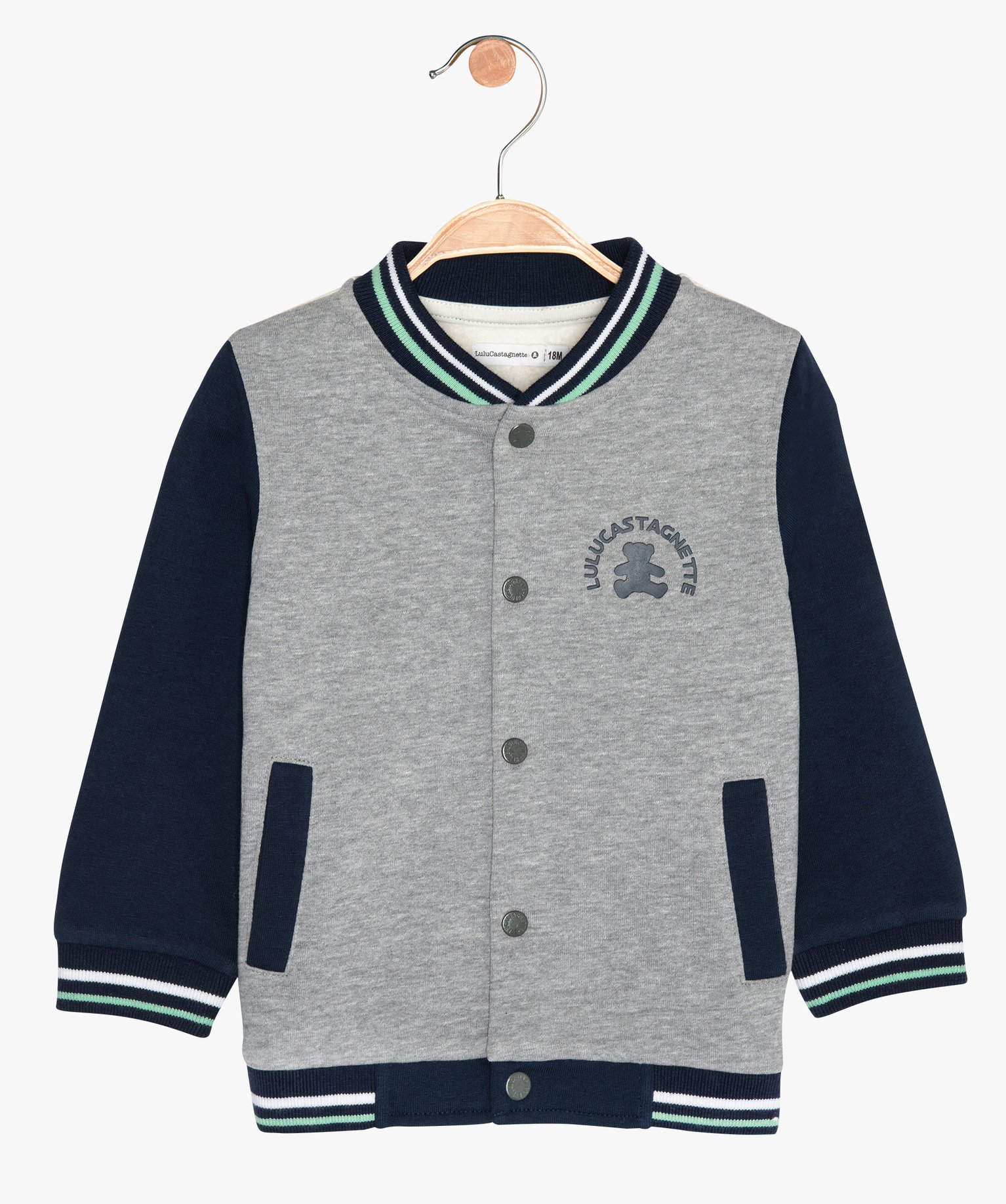 Gemo Vetements Garcon Blouson Bebe Garcon Bicolore Lulu Castagnette Gris Bebe Gemo