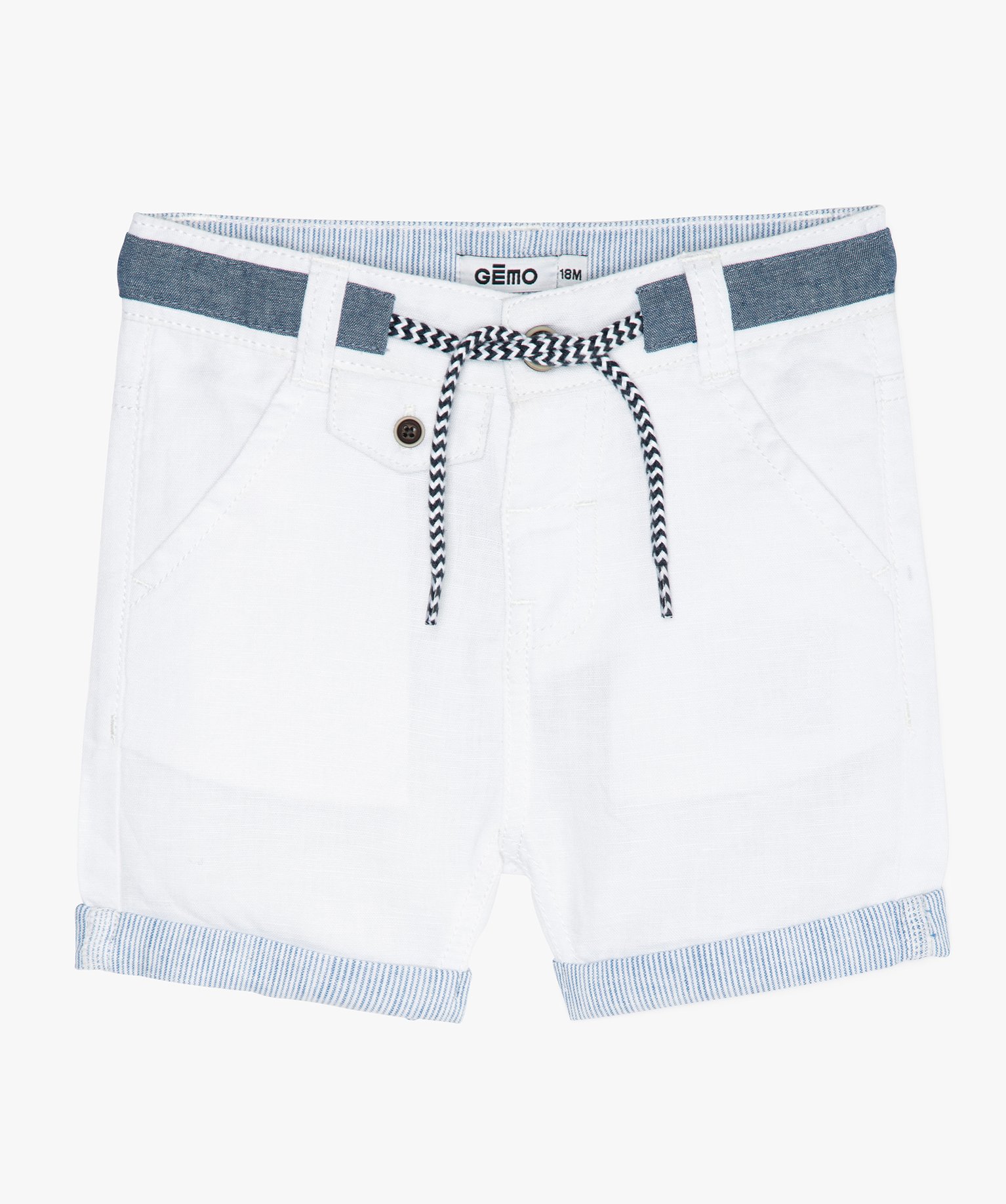 Gemo Vetements Garcon Bermuda Bebe Garcon A Revers Rayes Blanc Bebe Gemo Gemo Vetements Garcon Bermuda Bebe Garcon A Revers Rayes Blanc Bebe Gemo