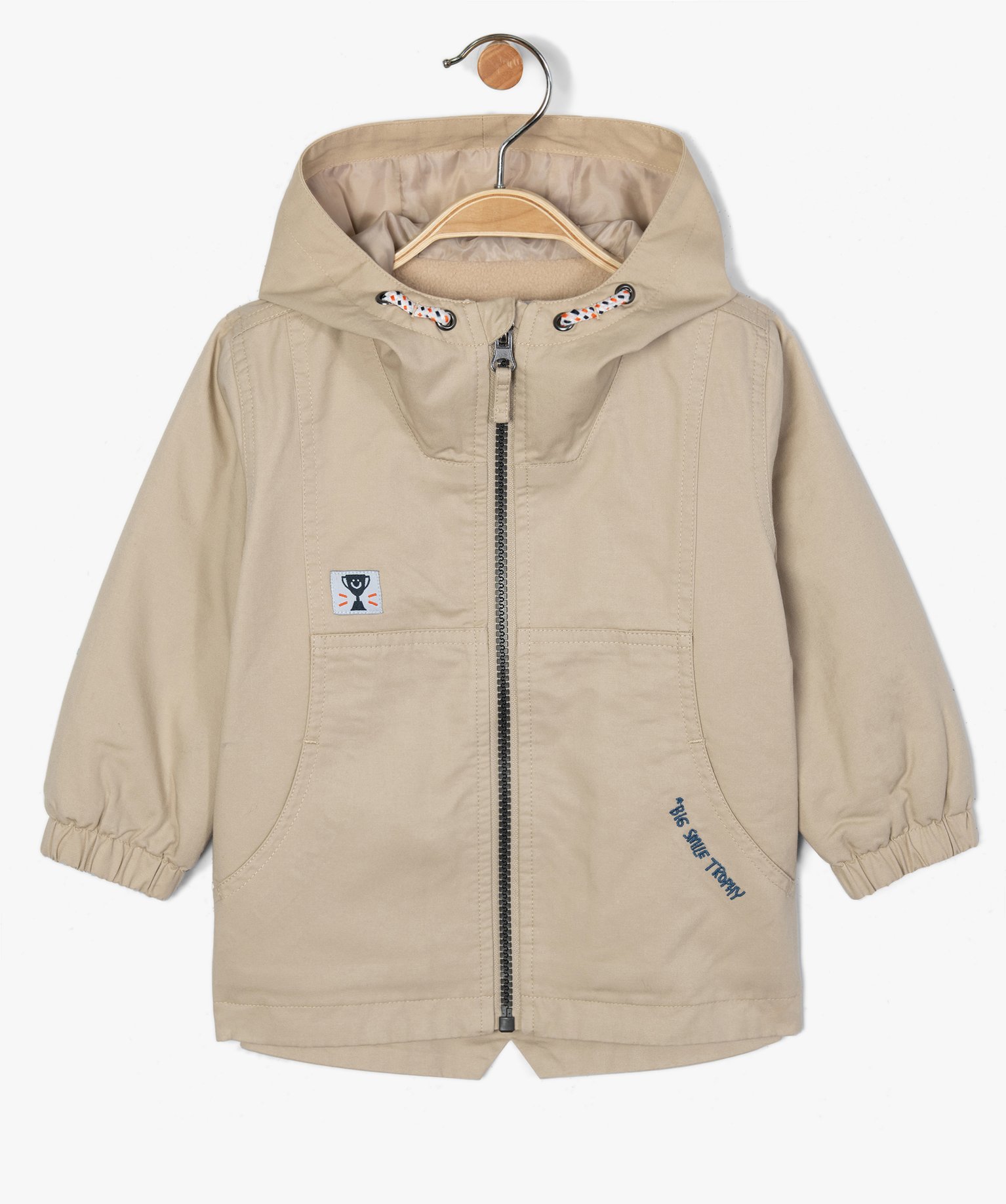 Gemo vetements garcon parka bebe garcon avec inscription dos beige bebe |  GÉMO