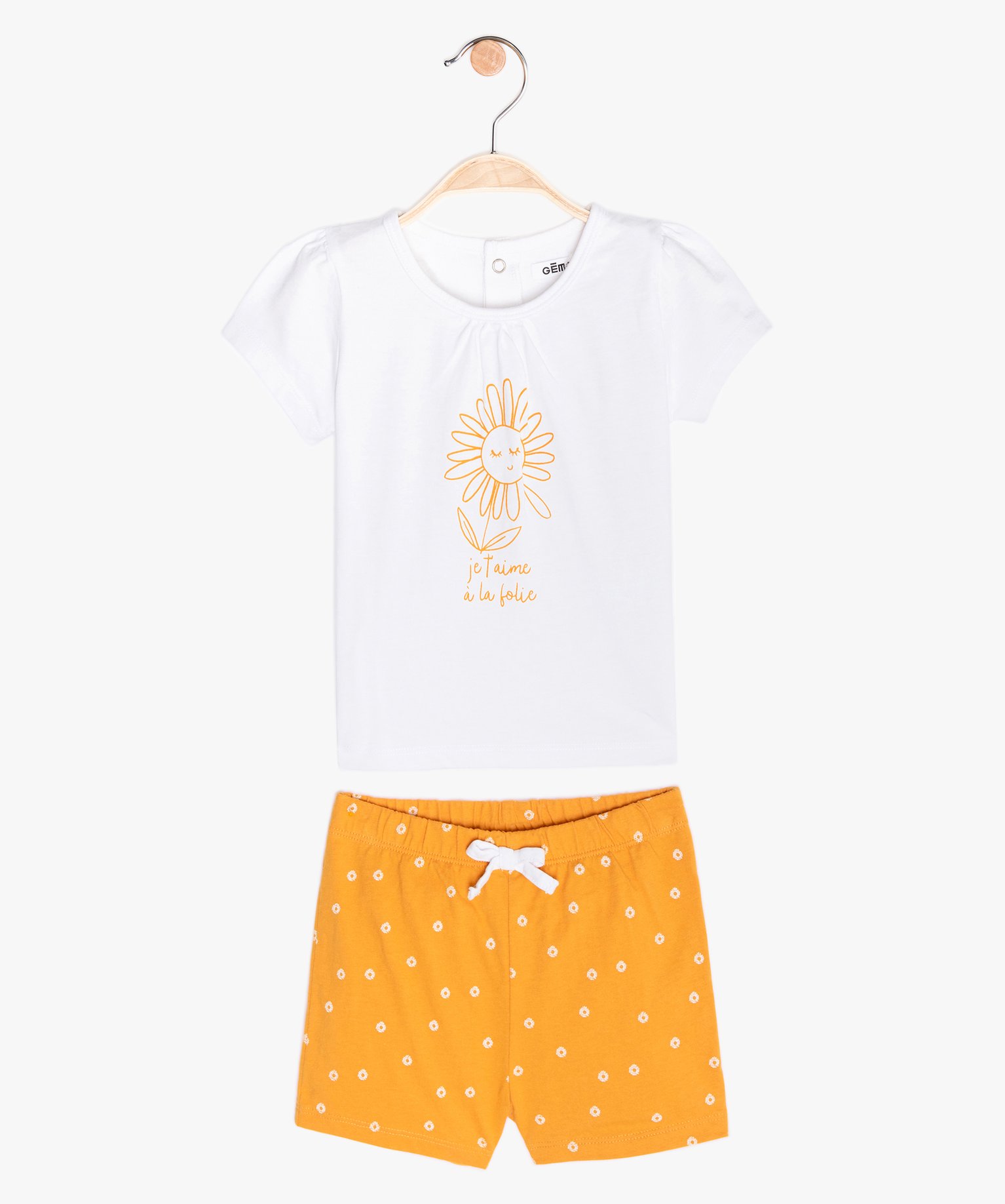 Gemo Naissance Pyjashort Bebe Fille 2 Pieces Motif Fleur Orange Bebe Gemo Gemo Naissance Pyjashort Bebe Fille 2 Pieces Motif Fleur Orange Bebe Gemo