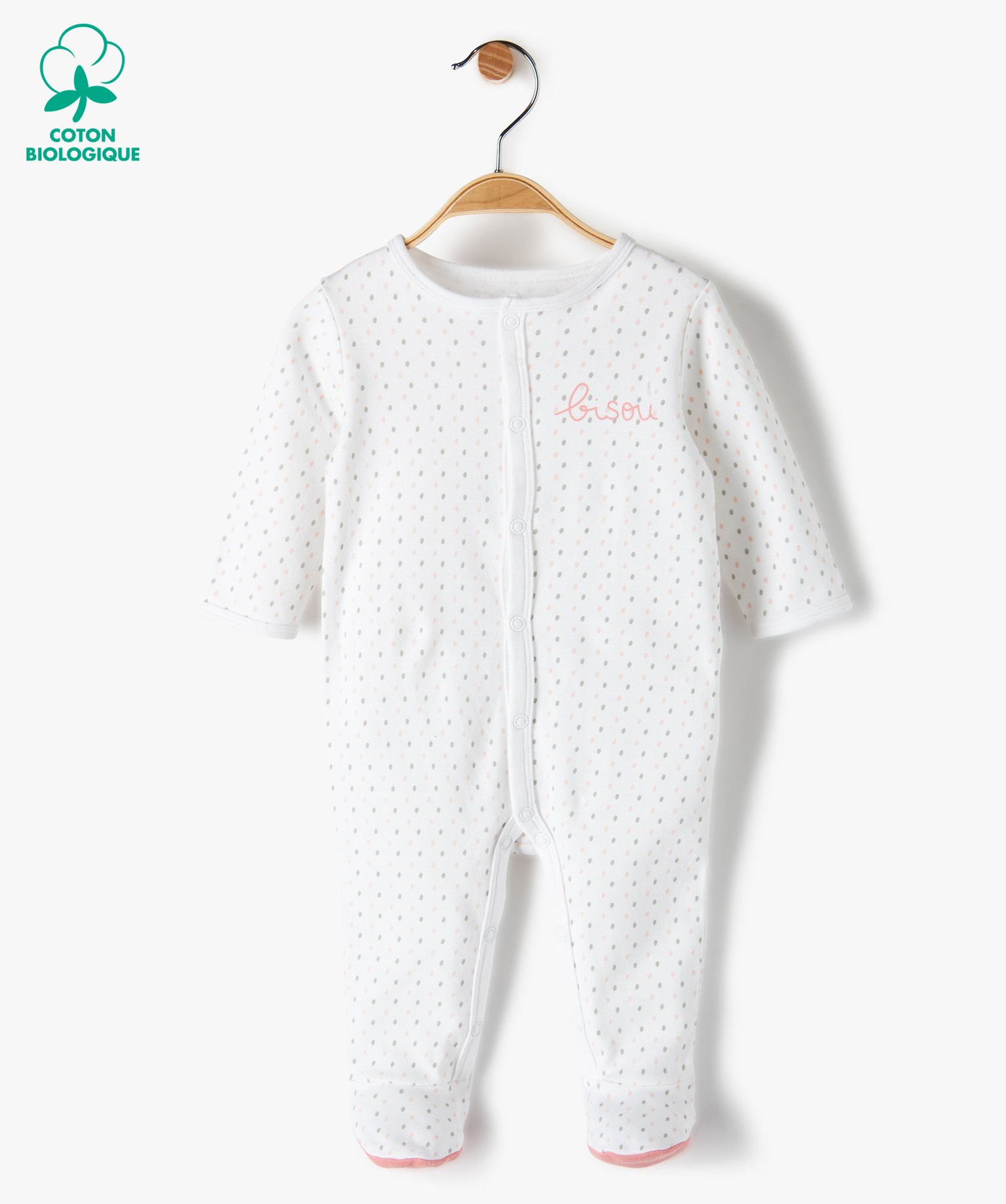 Gemo vetements fille pyjama bebe fille a motifs pois 100 coton