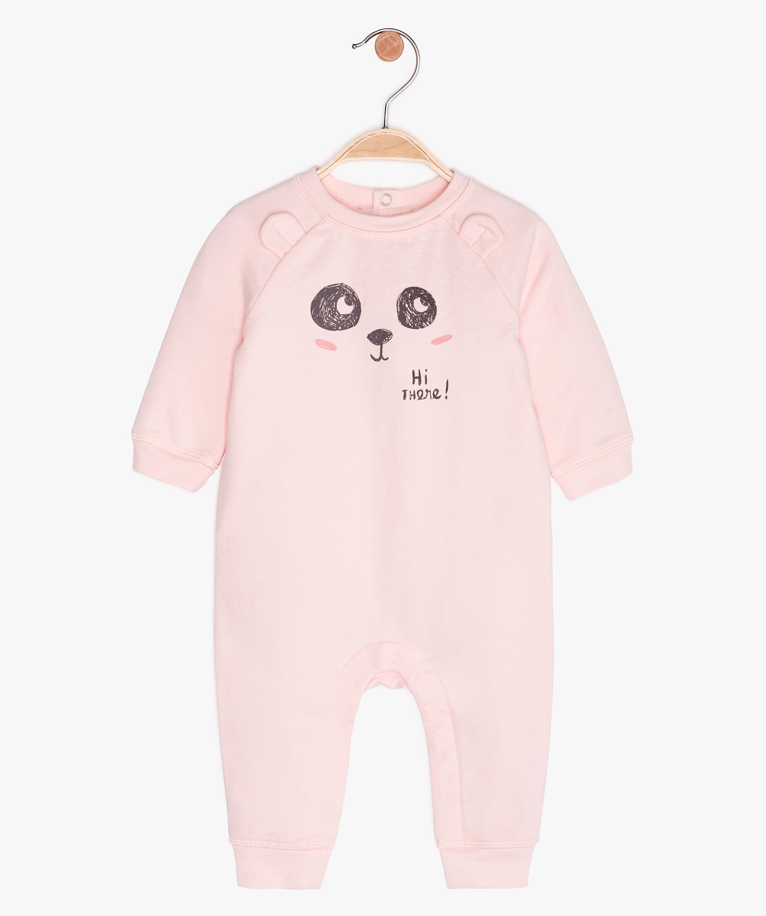 Gemo Vetements Fille Combinaison Bebe Sans Pieds A Motif Panda Rose Bebe Gemo