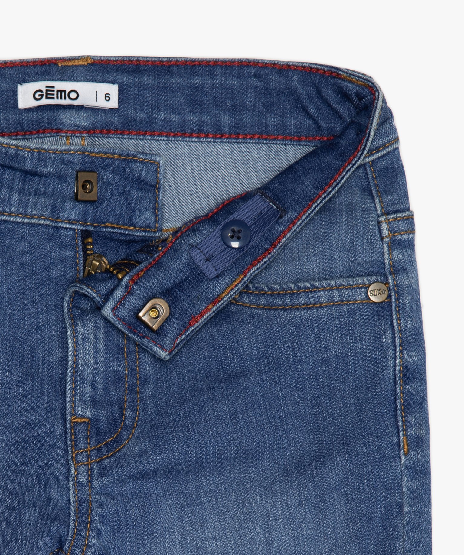 Gemo vetements jean garcon slim en coton stretch delave 