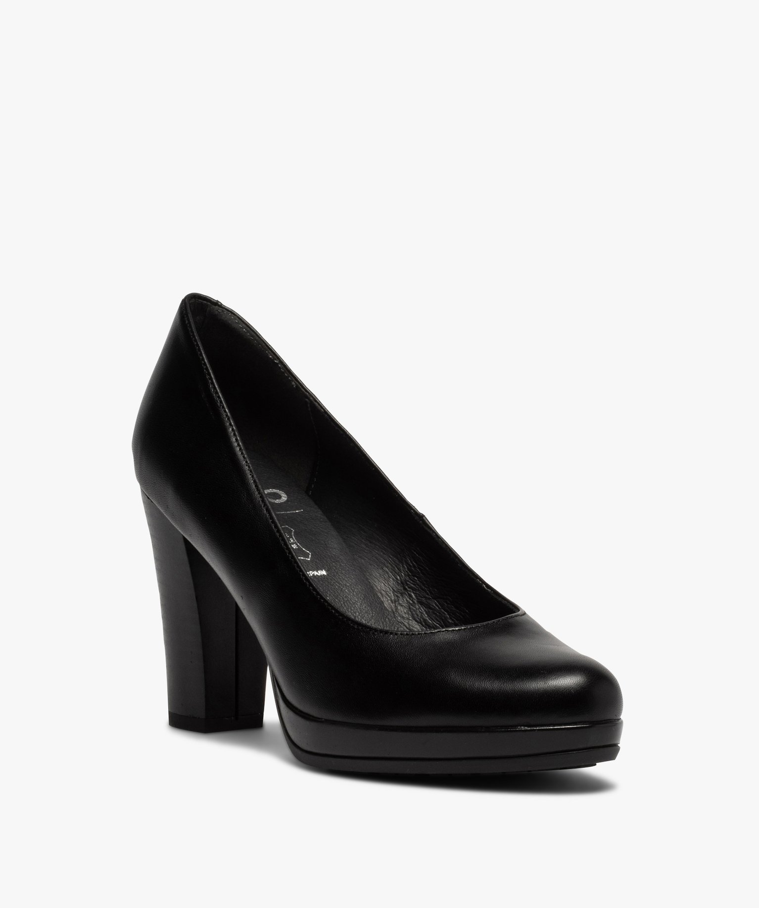 Gémo Chaussures Femmes En Solde Gemo chaussures escarpins femme unis en cuir a semelle plateforme noir femme | GÉMO