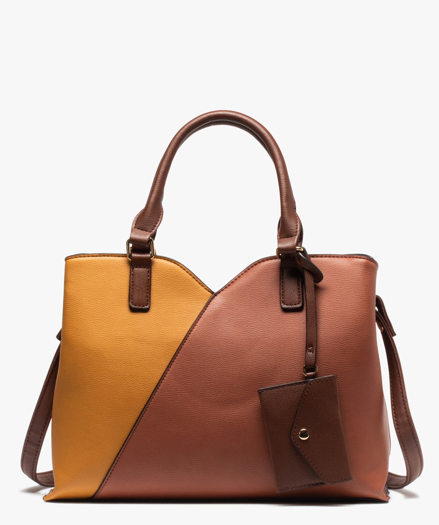 Gemo sacs et accessoires sac a main femme grand format bicolore orange sacs a main femme GEMO
