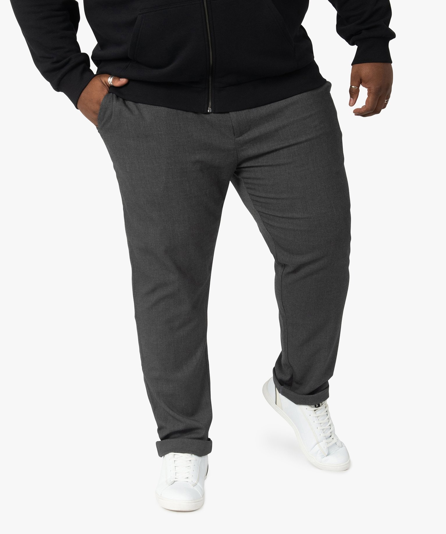 Gemo grande taille pantalon homme grande taille en maille avec cordon gris homme GEMO