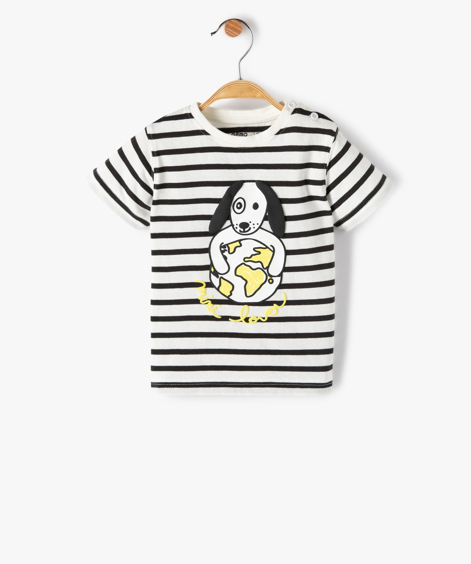 Tee-shirt bébé garçon à rayures et imprimé Gemo Vêtements Tops & T-shirts T-shirts Manches courtes 