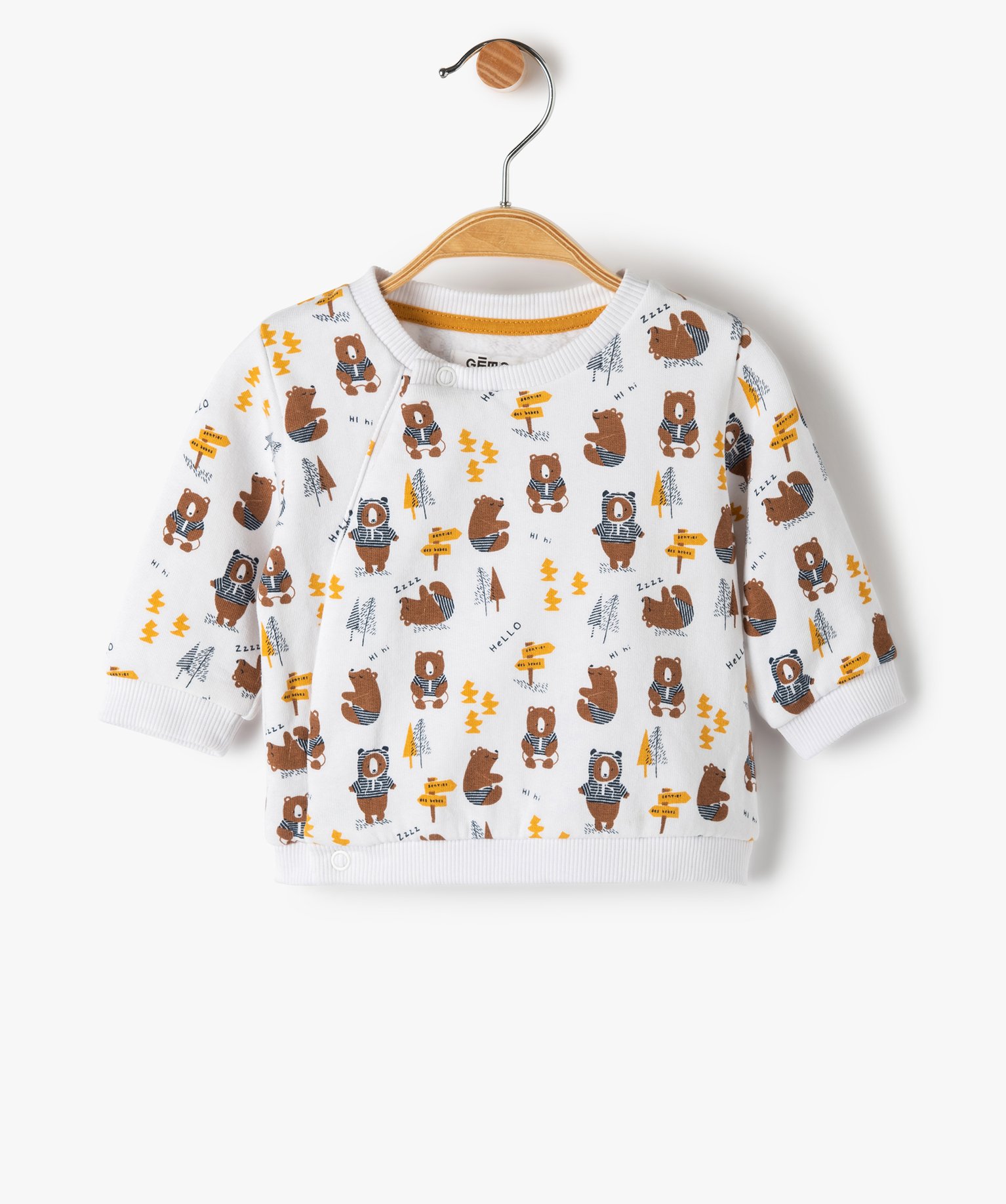 Gemo Accessoires Fille Sweat Bebe Garcon Facon Brassiere Avec Motifs Animaux Brun Bebe Gemo
