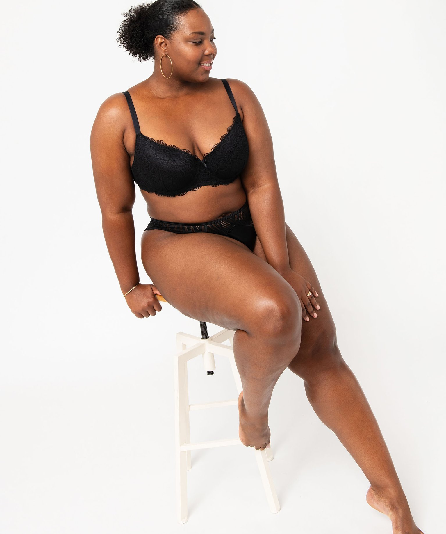 Gemo grande taille soutien gorge grande taille a armatures et coques fines noir sous vetements femme GEMO