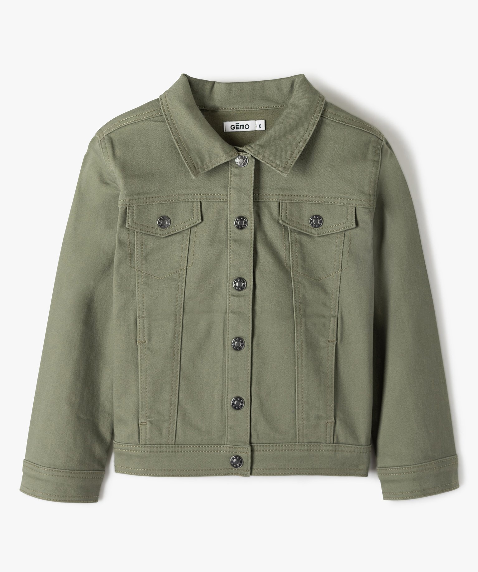 Gemo vetements veste fille en twill extensible vert blousons et vestes fille GEMO