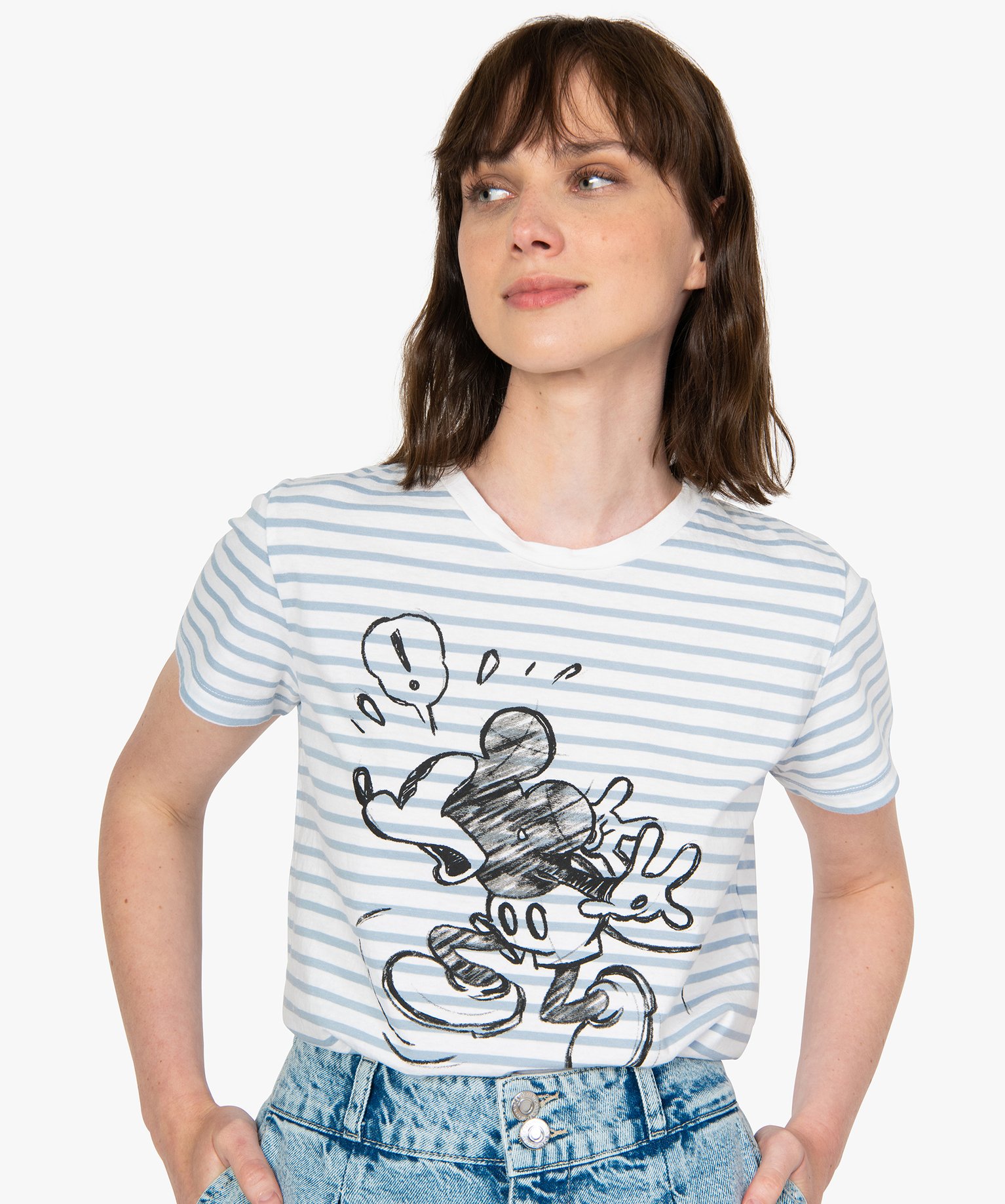Gemo Vêtements Tops & T-shirts T-shirts Manches courtes Tee-shirt bébé à manches courtes imprimé Stitch Disney 
