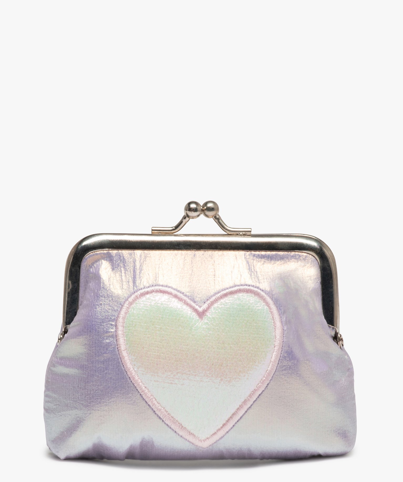 porte-monnaie fille iridescent a cour brode rose