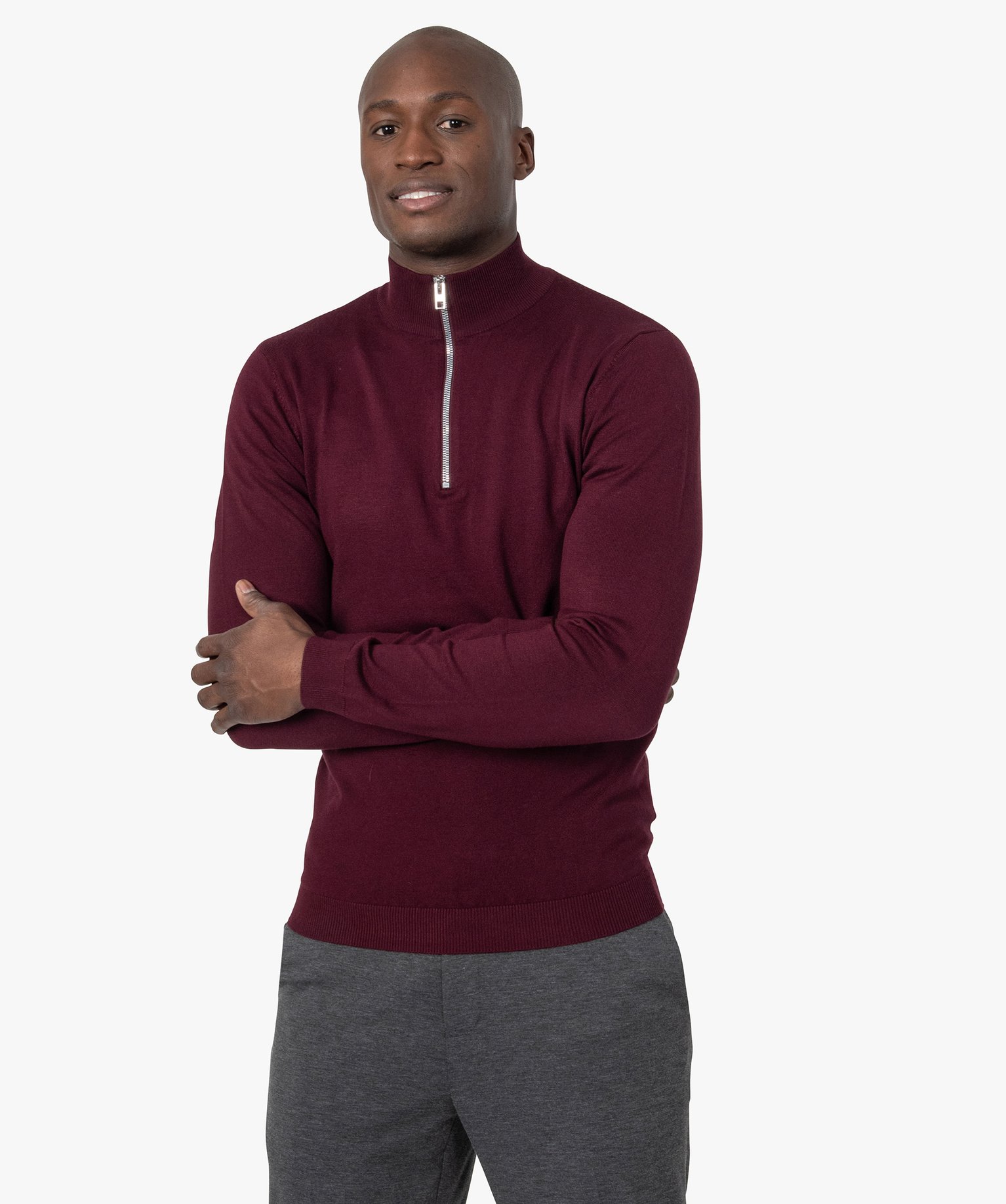 Pull Homme Col Camionneur Rouge