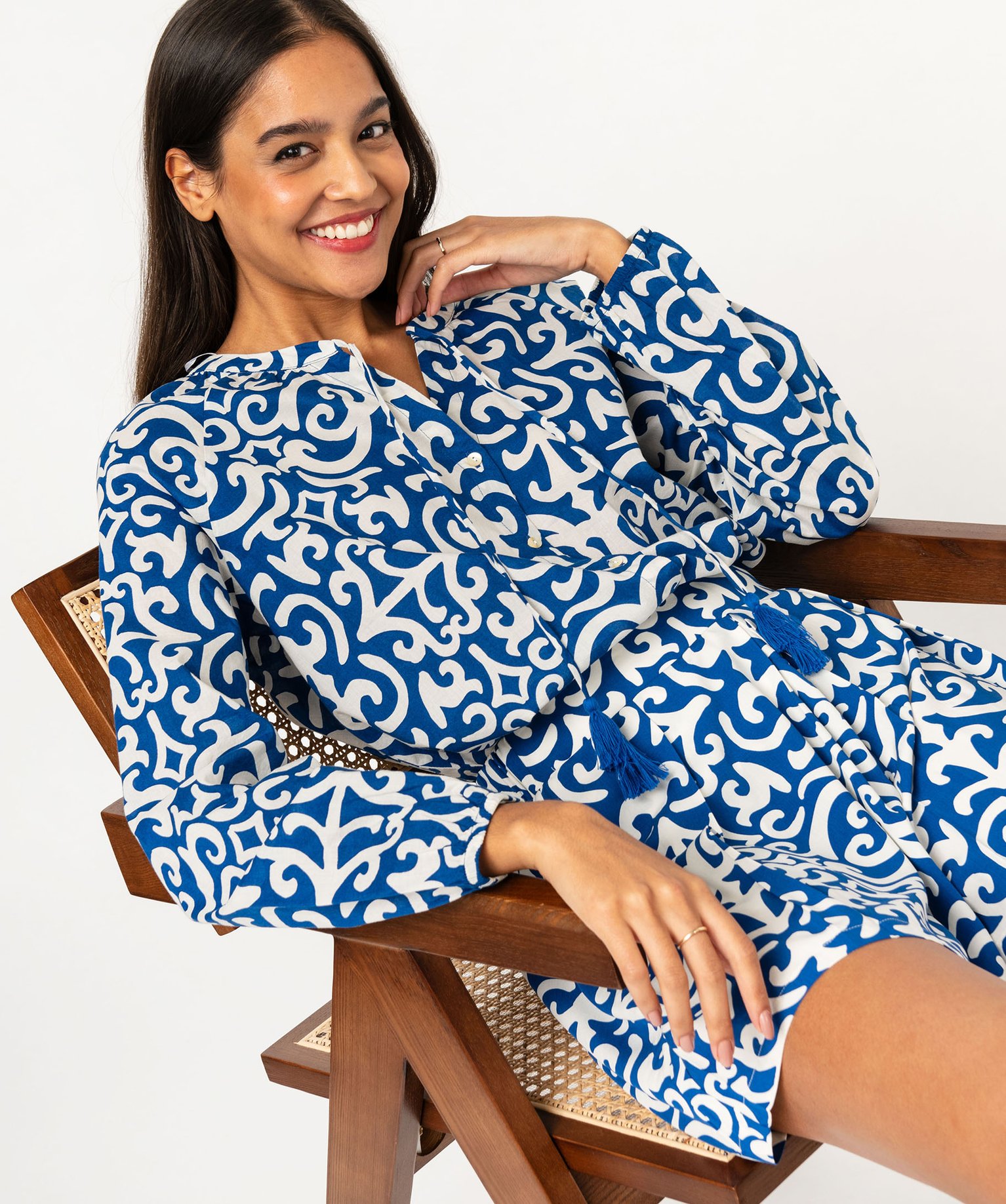 Gemo vetements blouse a manches longues imprimee femme bleu blouses femme GEMO