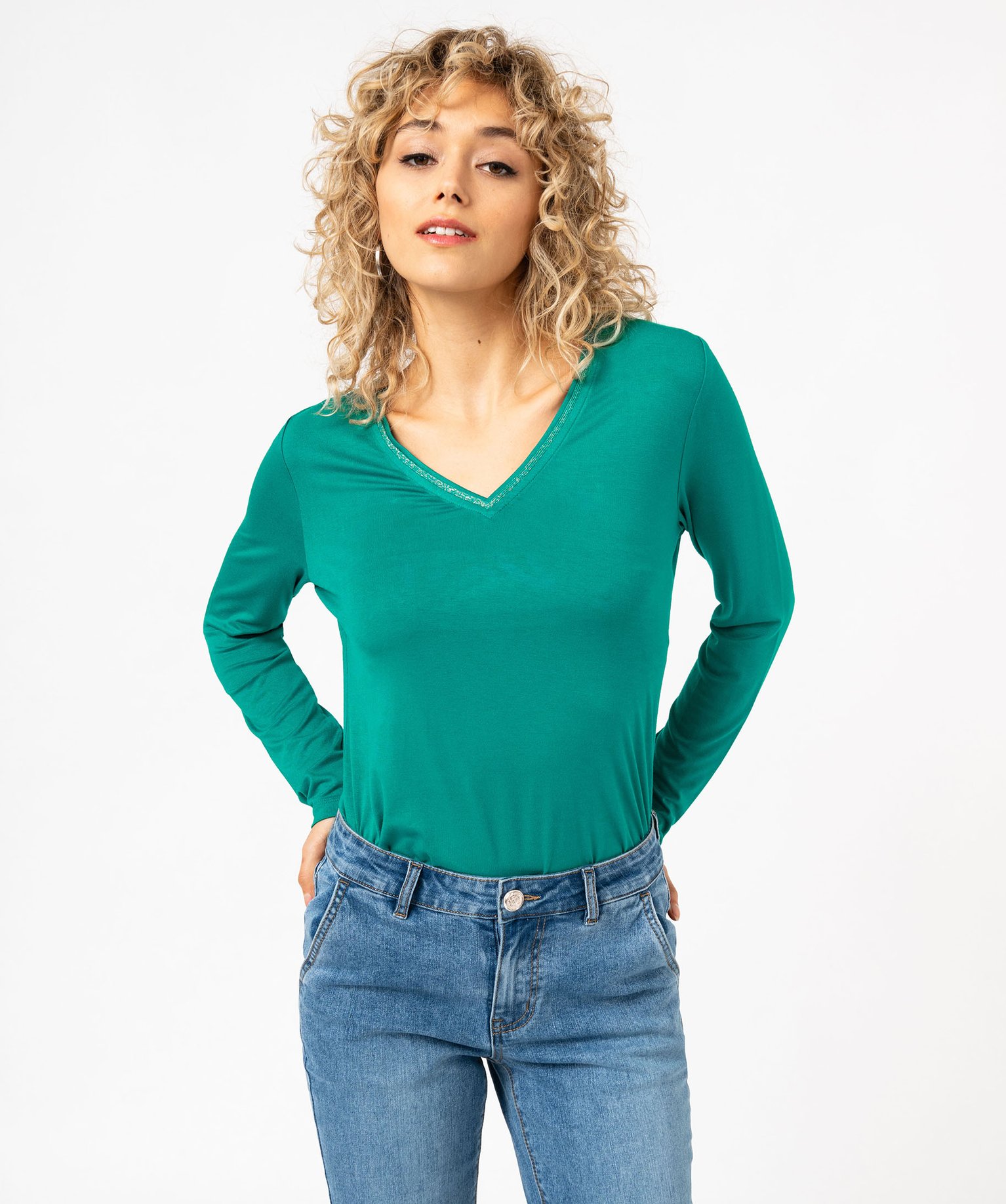 Tee shirt manche longue femme vert shop